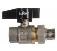 Кран шаровой никель В-Н 1/2" с американкой, бабочка TeRma